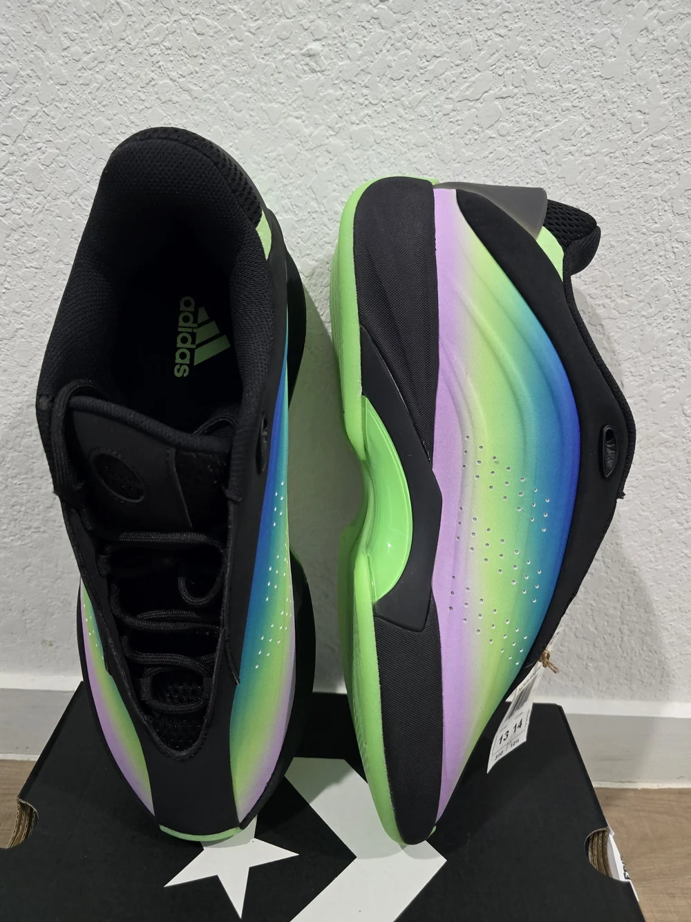 Men's Adidas Nova Gradient Wave Sneakers - Black with Green, Blue & Purple